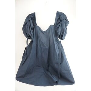1st Sight Mini Dress Womens XS Navy Blue Puff‎ Sleeve Corset Bodice Good